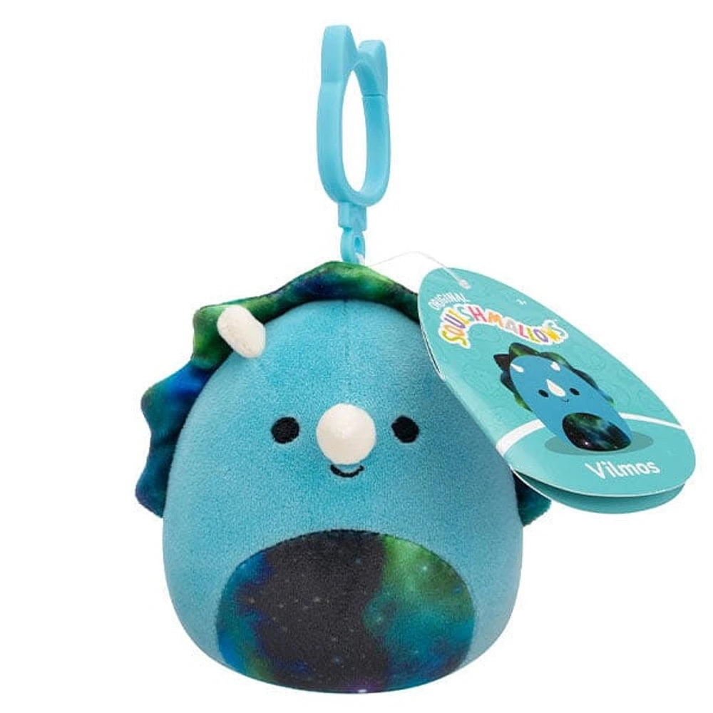 Vilmos The Blue Galaxy Triceratops 3.5" Squishmallows Clip-on