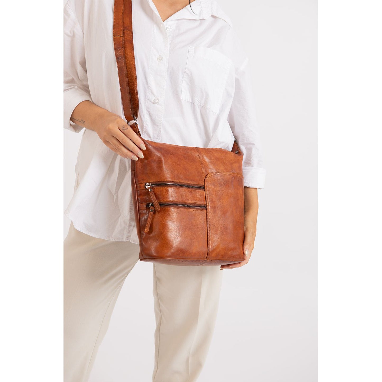 Greenwood Leather - Shoulder Bag Bianca Cognac