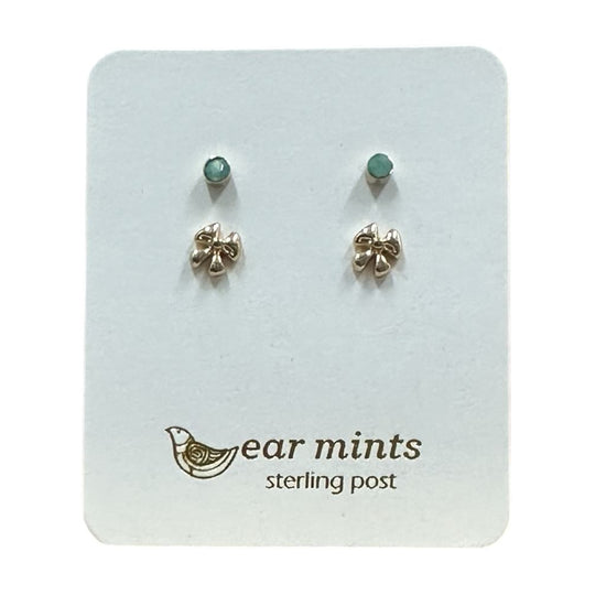 Fabienne - Earrings Studs Bow & Pacific CZ [Col:Gold]