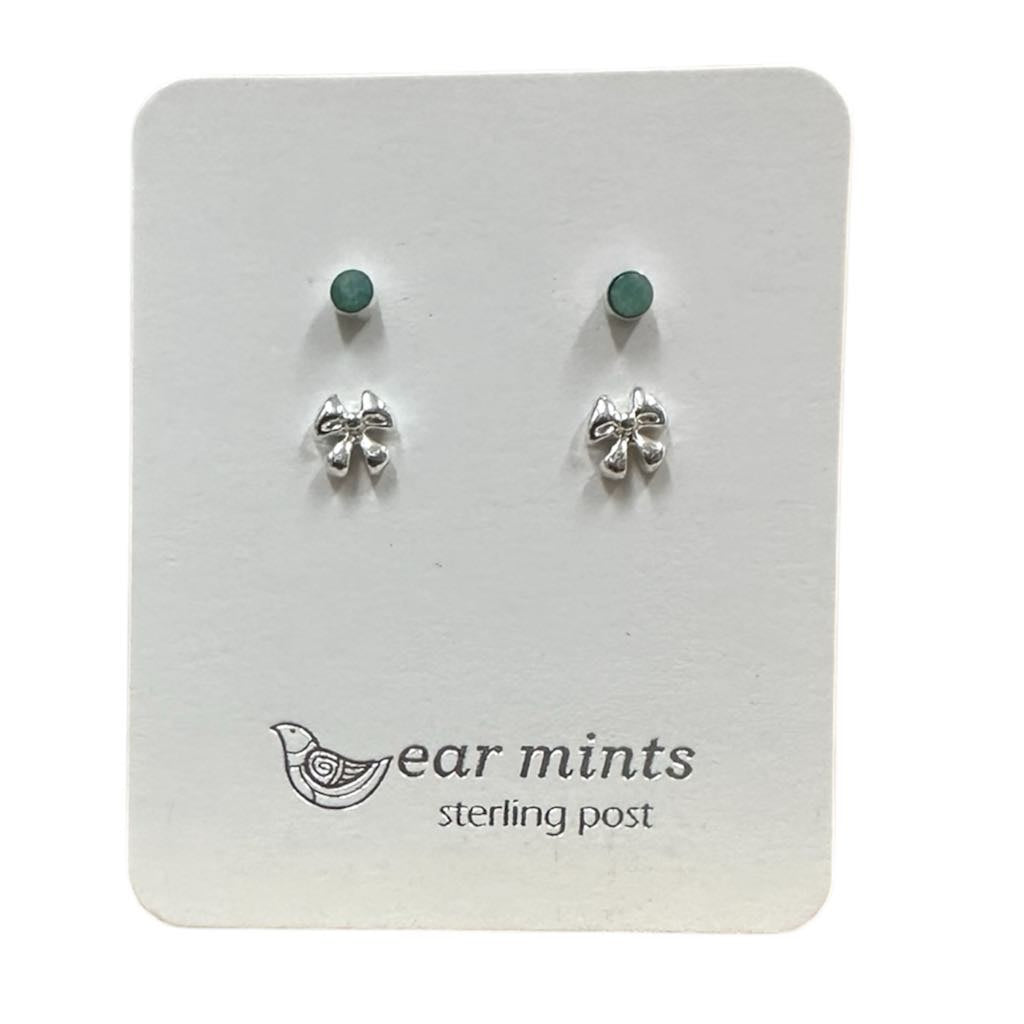 Fabienne - Earrings Studs Bow & Pacific CZ [Col:Silver]