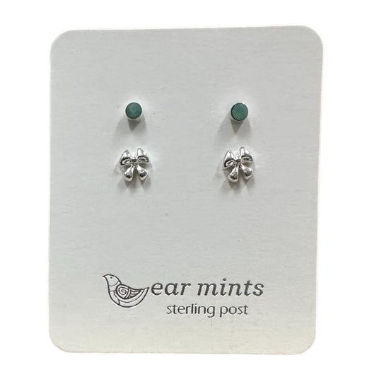 Fabienne - Earrings Studs Bow & Pacific CZ [Col:Silver]