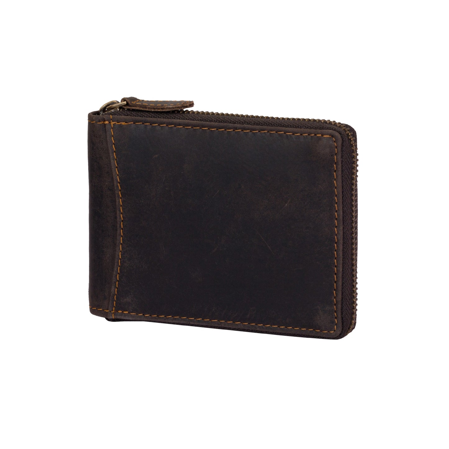 Leather RFID Wallet | Zip Around Wallet - Brown