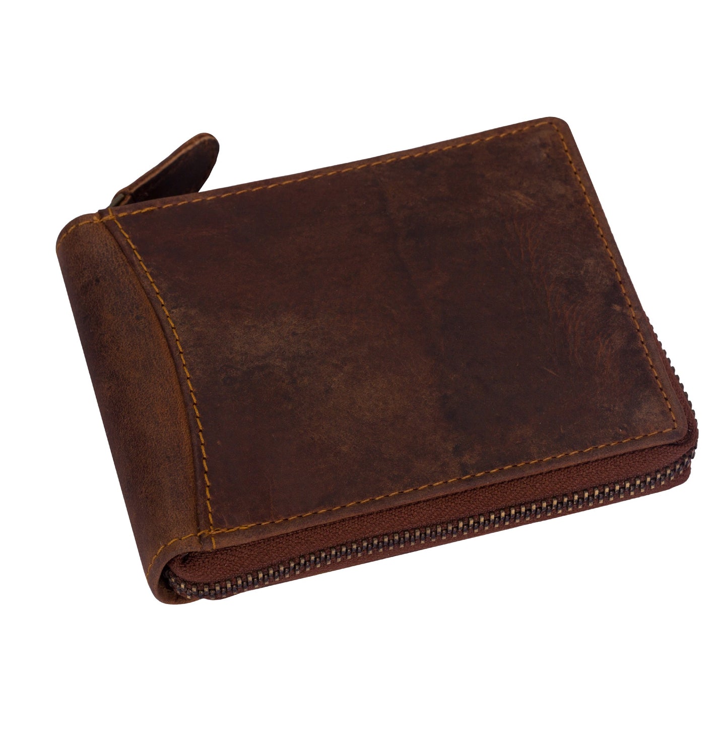 Leather RFID Wallet | Zip Around Wallet - Sandal