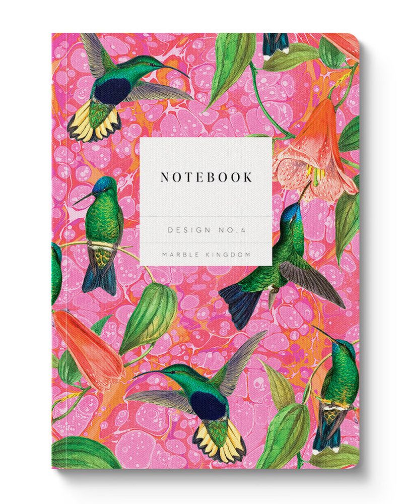 Vevoke Note Book - Kaleido A5 Soft Cover Marble Hummingbirds