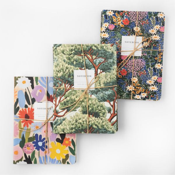 Vevoke Note Book - Kaleido A5  Cloth Florals 3 Pack