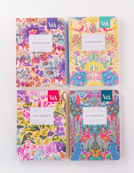 Vevoke Note Book - V&A  A6 Soft Cover Neon  Floral