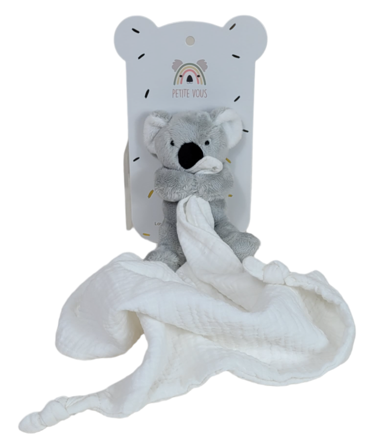 Petite Vous - Kip The Koala With White Muslin Comforter