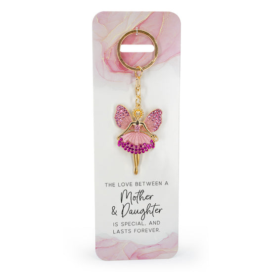 Angel Keyring - Mother & Daughter Pink