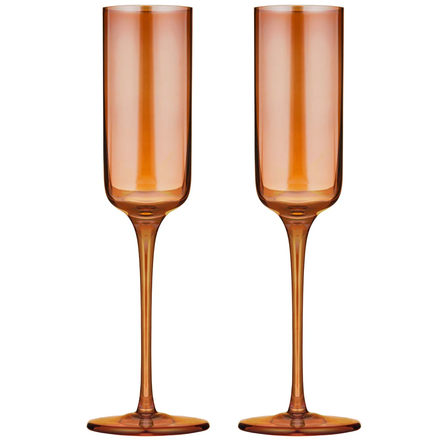 Verity Amber 2pk Champagne Glass