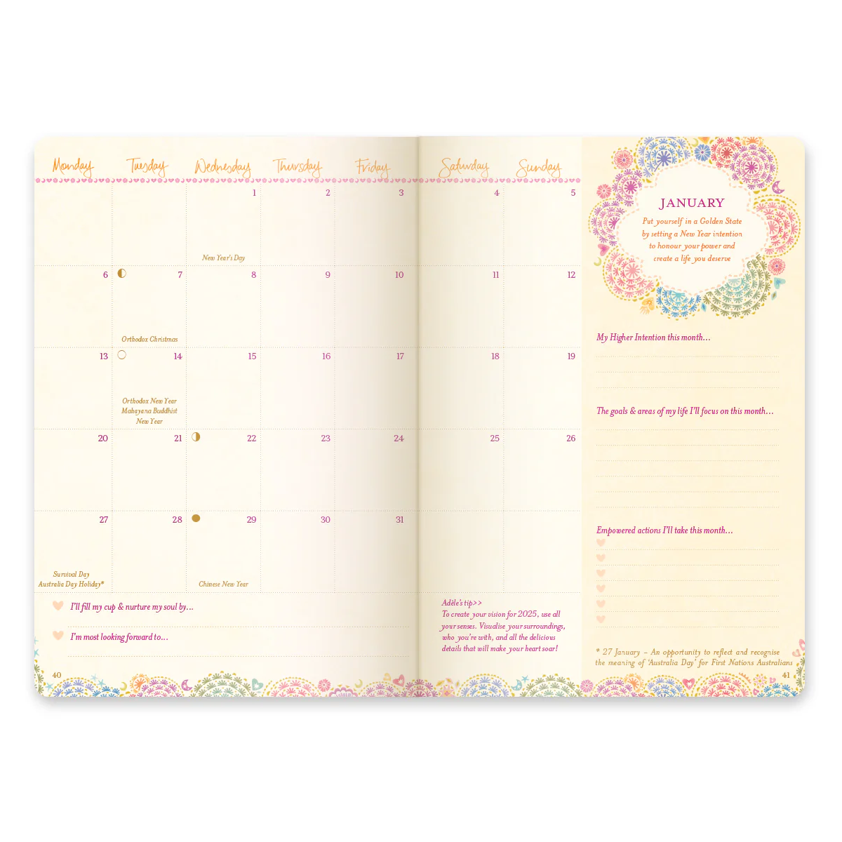 2025 Diary Planner | The Year to Ignite Your Light - Peach