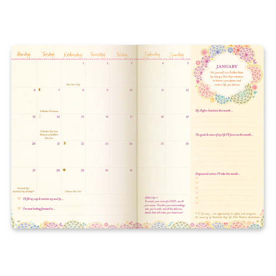 2025 Diary Planner | The Year to Ignite Your Light - Peach