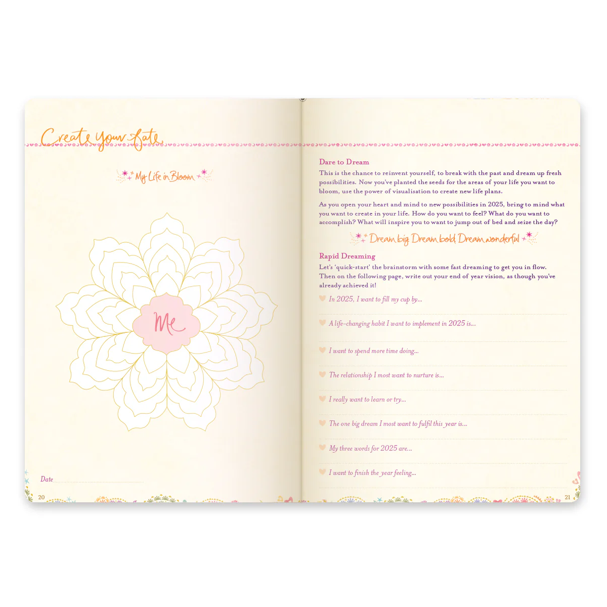 2025 Diary Planner | The Year to Ignite Your Light - Peach