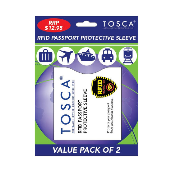 Tosca Rfid Passport Sleeve 2pk