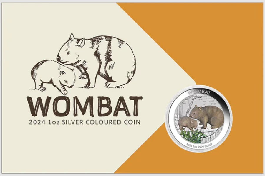 Wombat 2024 1oz Silver Coloured Coin In Card