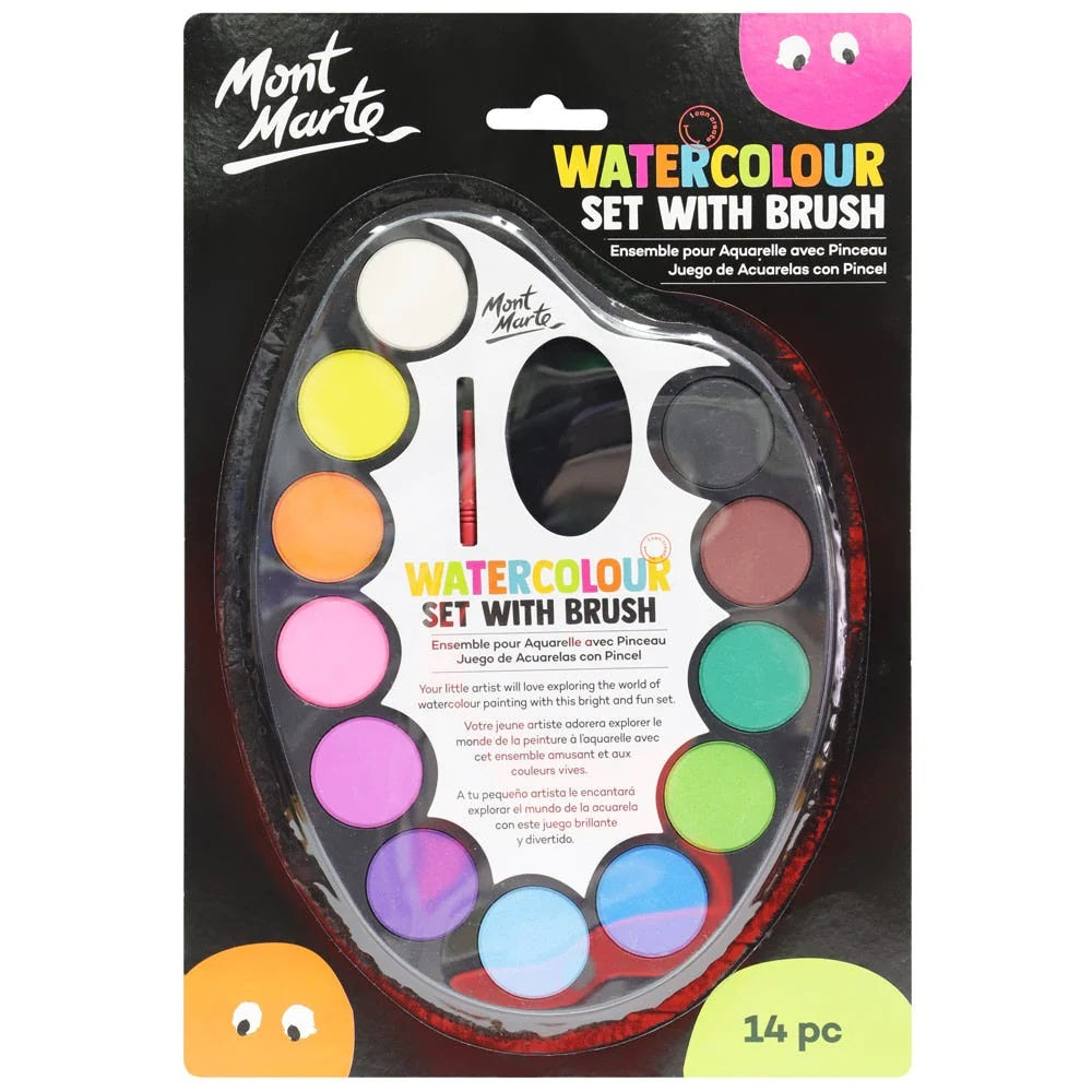 Mont Marte - Watercolour Set With Brush 14pc