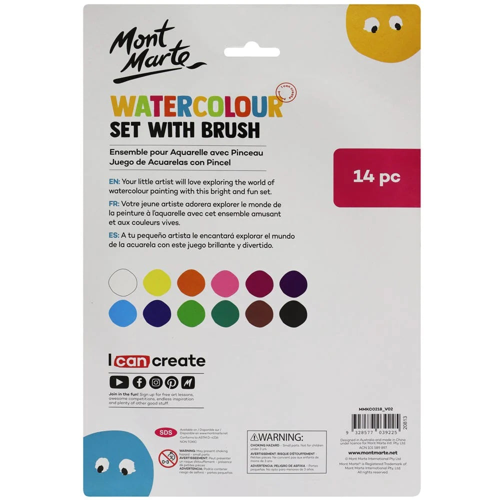 Mont Marte - Watercolour Set With Brush 14pc