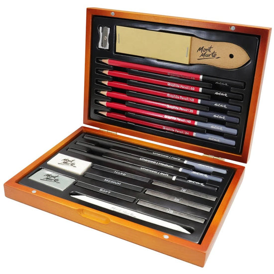 Sketching Set In Wooden Box Signature 21pc