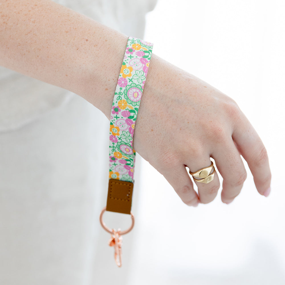 Teacher Pink Wristlet Keychain