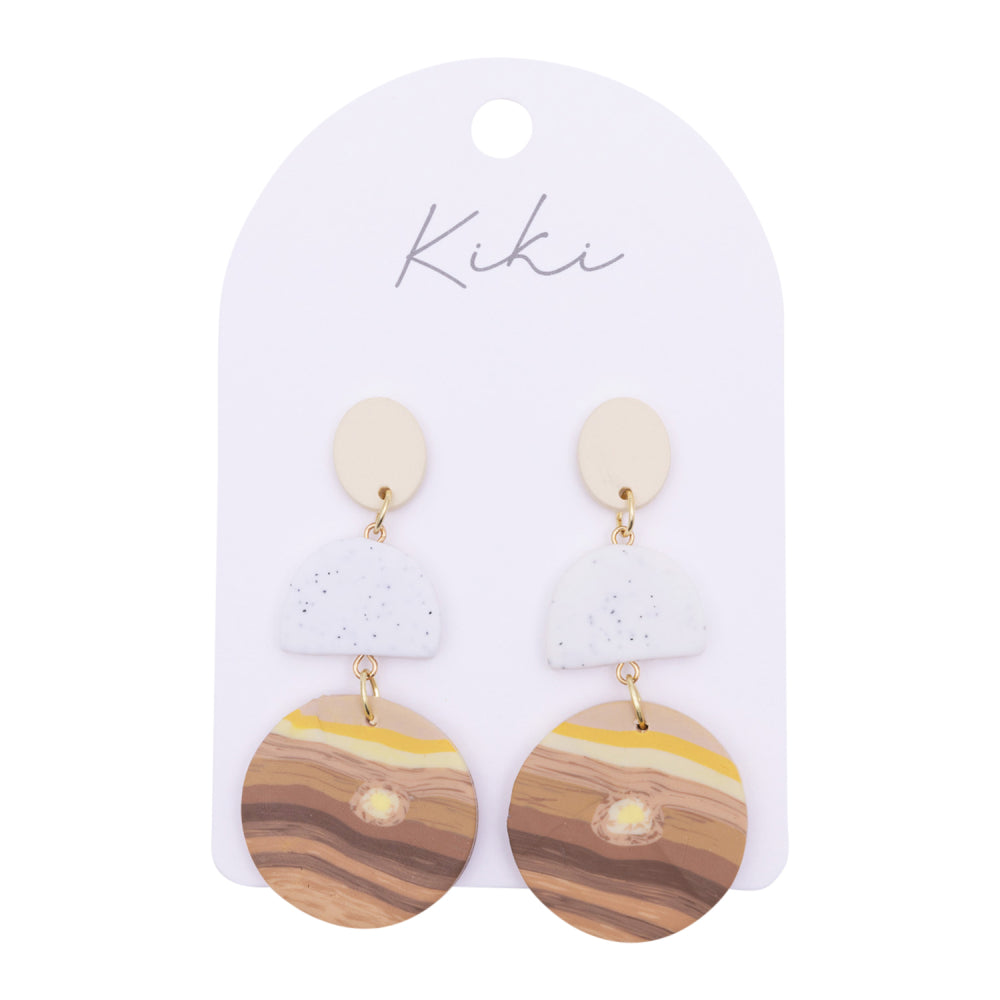 Kiki Beige Brown Dangle Earrings