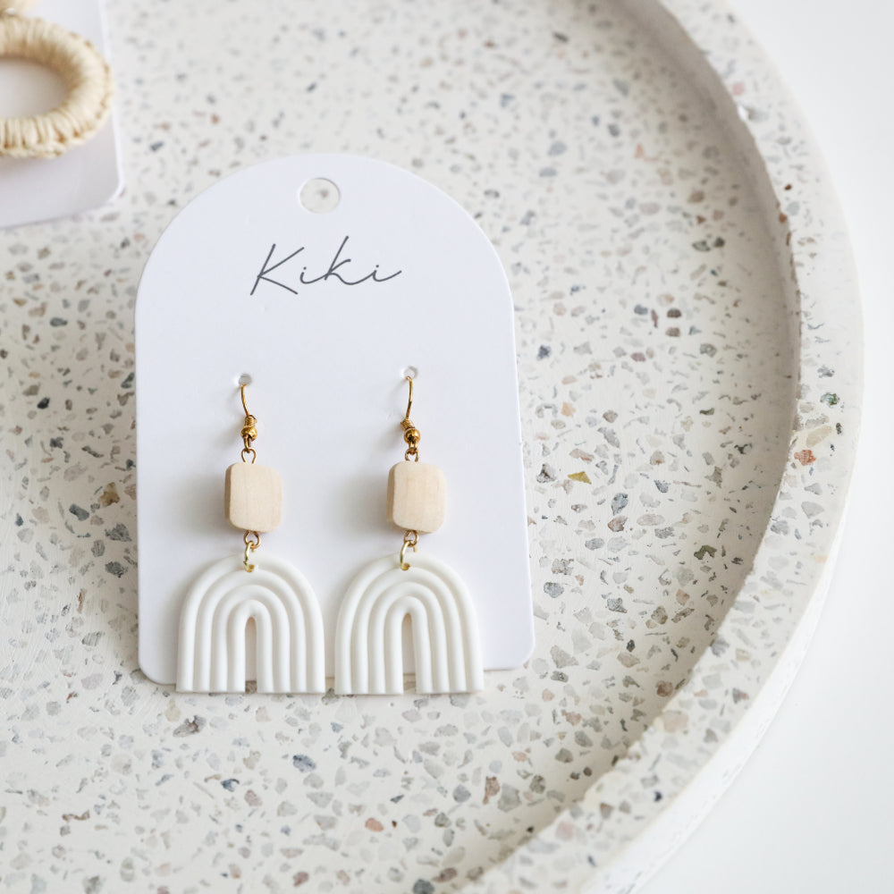 Kiki White Rainbow Earrings