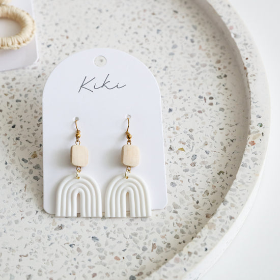 Kiki White Rainbow Earrings