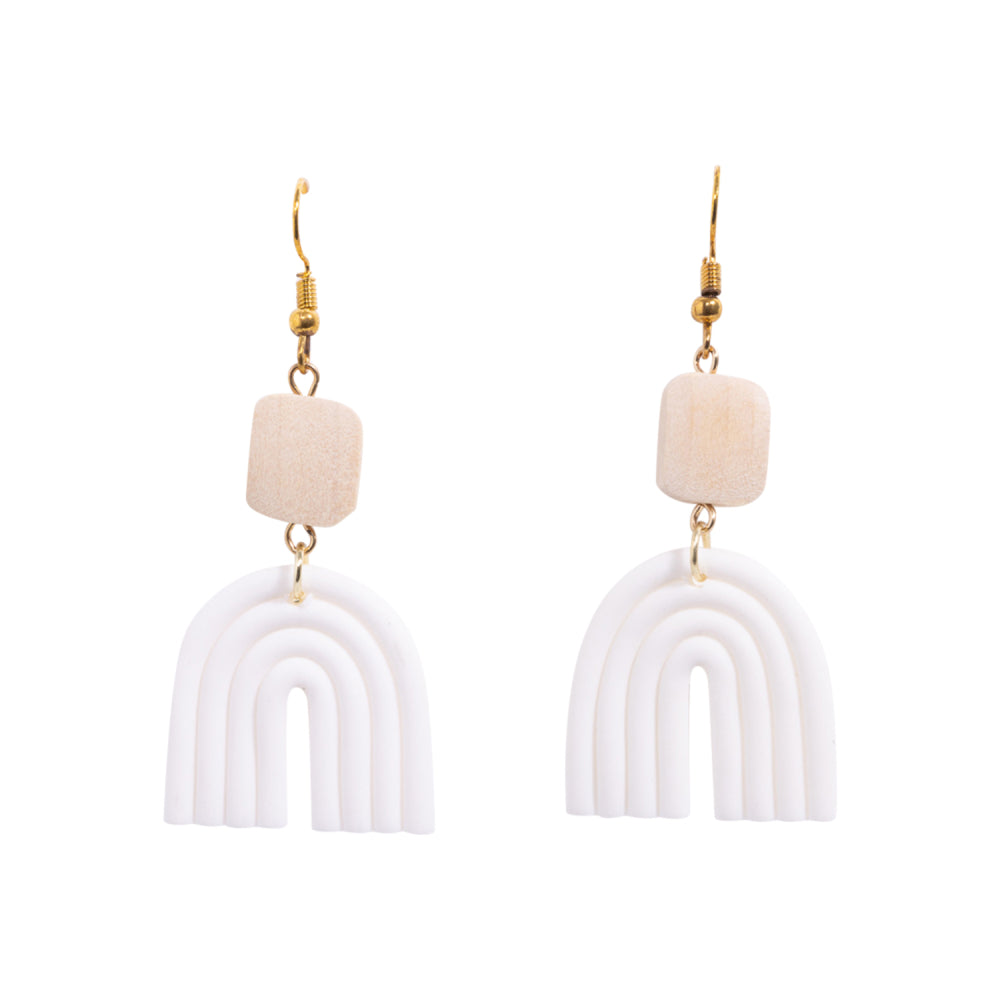 Kiki White Rainbow Earrings