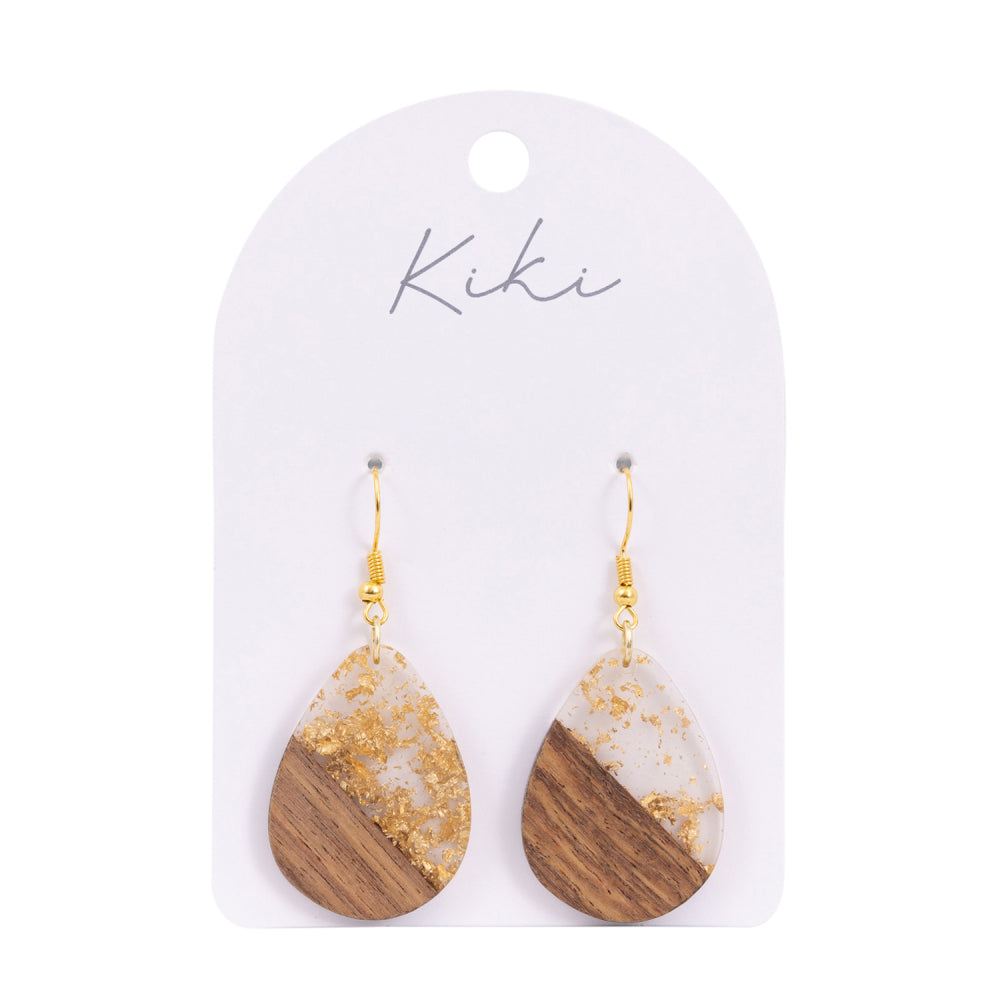 KiKi Gold Foil Tear Drops Earrings