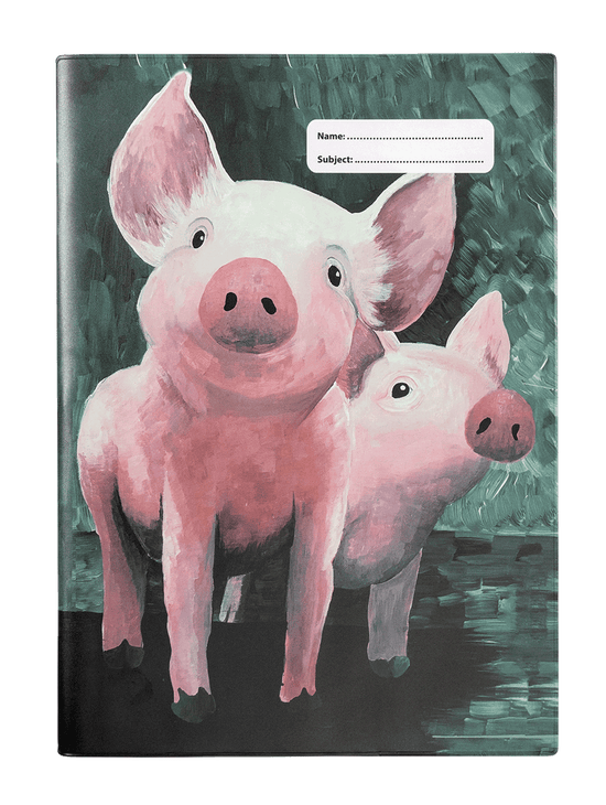 Spencil A4 Book Cover - Curious Pigs