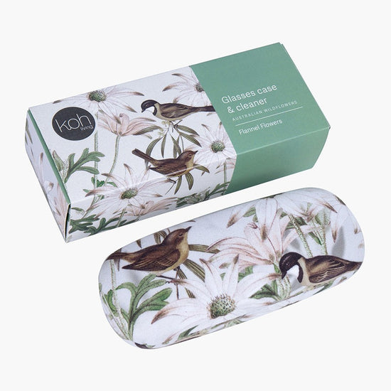 Flannel Flowers Glasses Case And Lens Cleaner Set