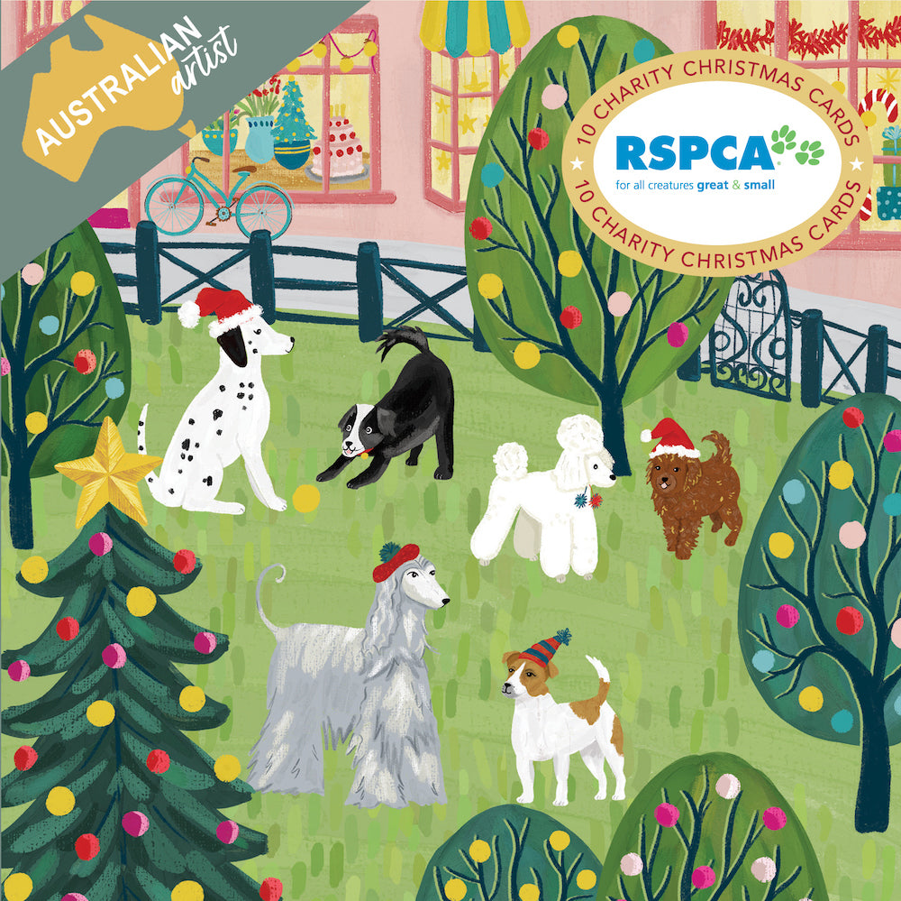 Rspca - Playful Dogs - 10 Charity Christmas Cards Pack