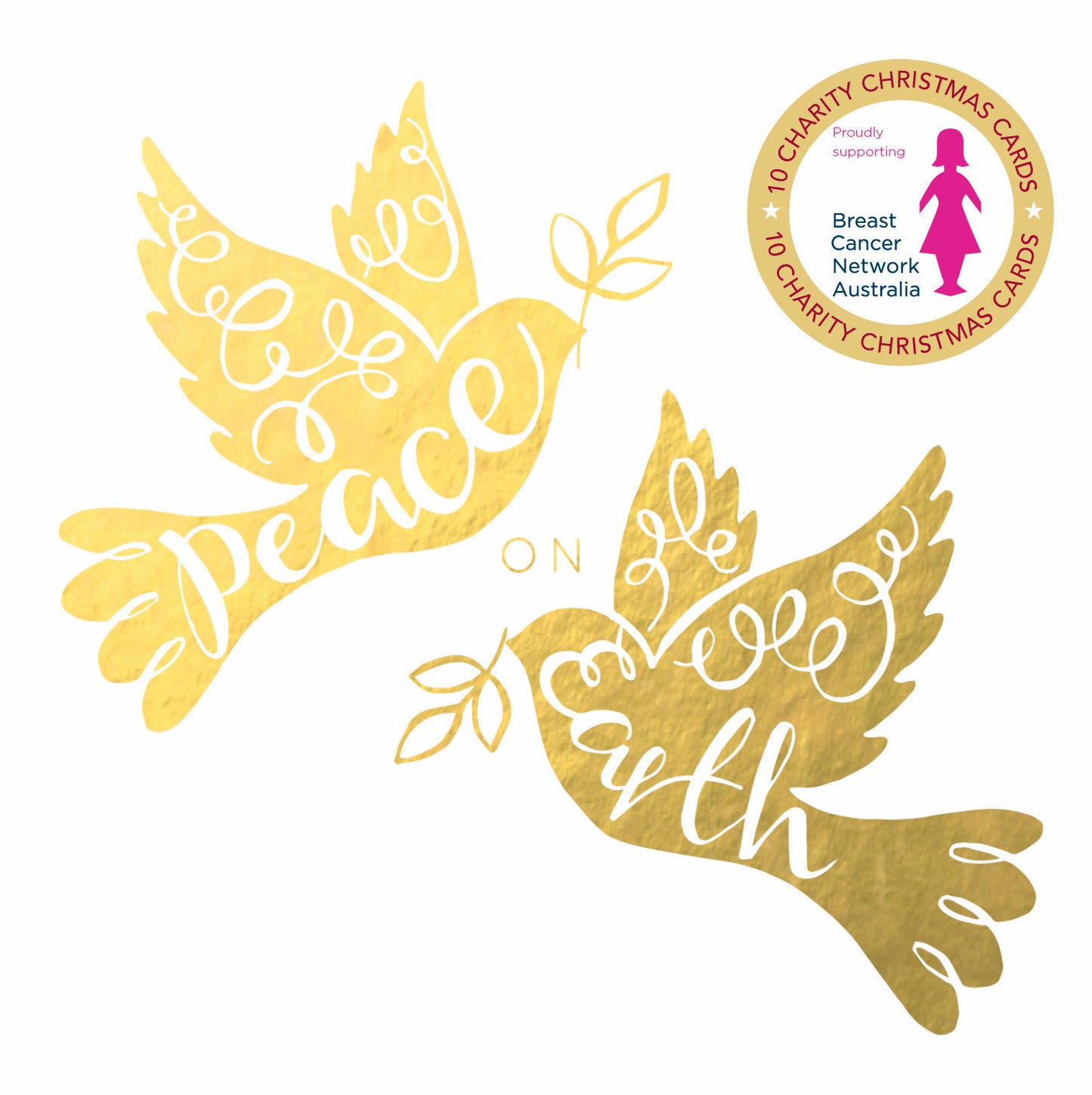 Bcna - Peace Doves - 10 Charity Christmas Cards Pack