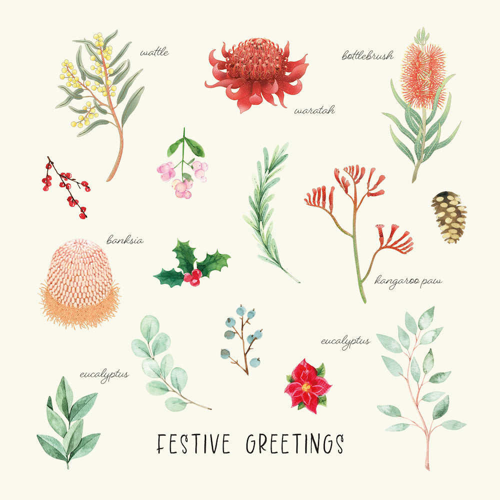 Bcna - Australian Flora - 10 Charity Christmas Cards Pack