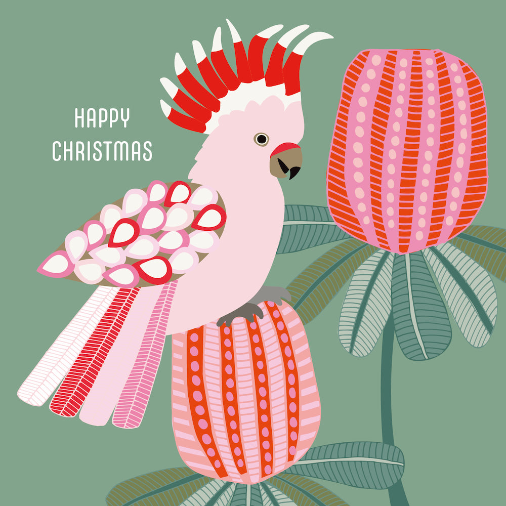 Bcna - Pink Galah - 10 Charity Christmas Cards Pack