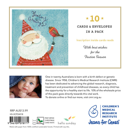 Cmri - Santa  - 10 Charity Christmas Cards Pack