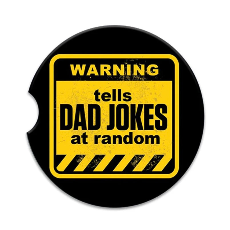 Ceramic Car Coaster - Dad Jokes