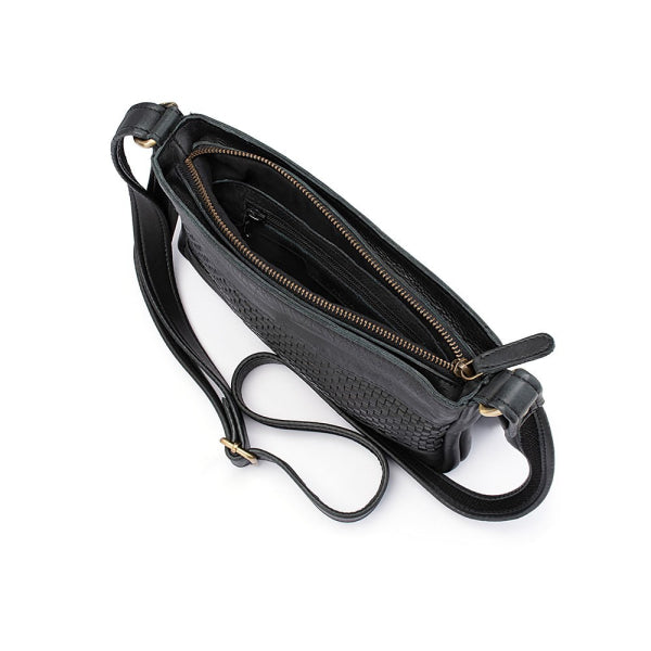 Verona - Weaved Shoulder Bag Black