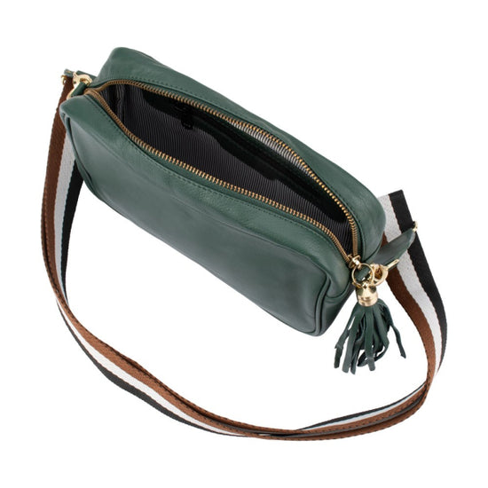 Franco Bonini - Crossbody Bag Wide Strap Bottle Green