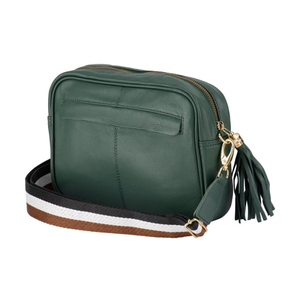 Franco Bonini - Crossbody Bag Wide Strap Bottle Green