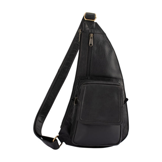 Franco Bonini - Leather Body Sling Bag Black