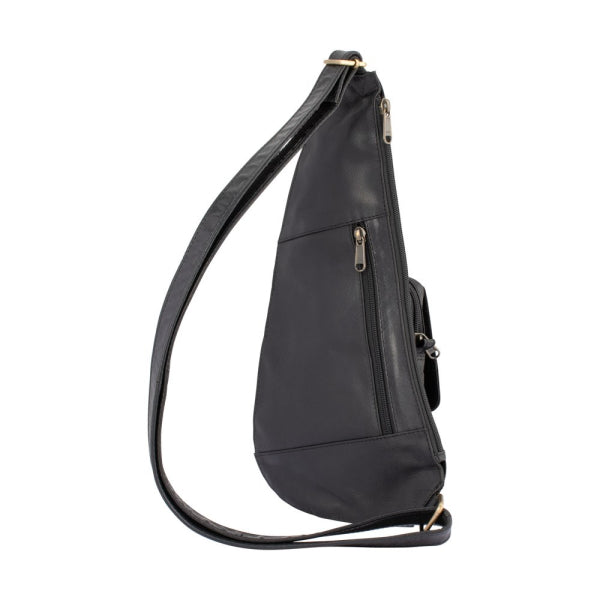 Franco Bonini - Leather Body Sling Bag Black